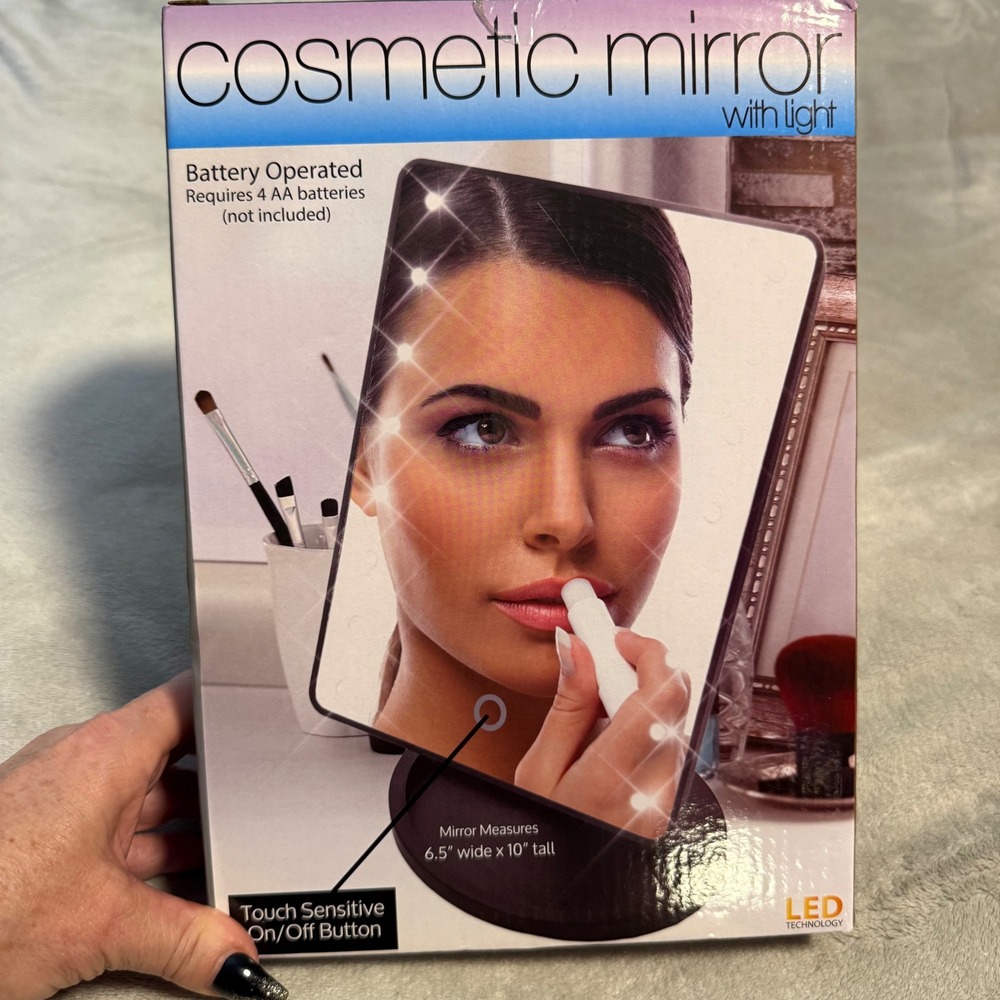 LED Cosmetic Mirror with Light Touch Button Vanity Mirror NIB